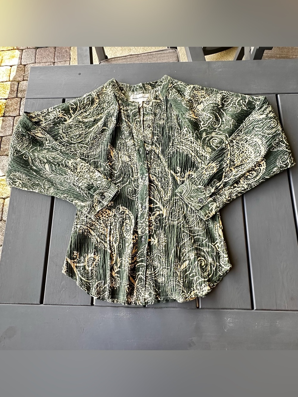 Mara Hoffman paisley textured blouse Size L